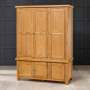 Cheshire Oak Large Triple Kitchen Larder Pantry Cupboard