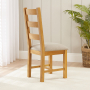 Cheshire Oak Ladder Dining Chair with Natural Fabric Seat