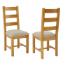 Cheshire Oak Ladder Dining Chair with Natural Fabric Seat