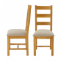 Cheshire Oak Ladder Dining Chair with Natural Fabric Seat