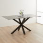 Spider 160cm Grey Sintered Stone Ceramic Dining Table with Black Legs – 6 Seater