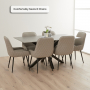 Spider 160cm Grey Sintered Stone Ceramic Dining Table with Black Legs – 6 Seater