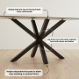 Spider 160cm Grey Sintered Stone Ceramic Dining Table with Black Legs – 6 Seater