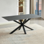 Spider 160cm Grey Sintered Stone Ceramic Dining Table with Black Legs – 6 Seater