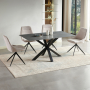 Spider 160cm Grey Sintered Stone Ceramic Dining Table with Black Legs – 6 Seater