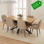 Modern Industrial Oak 1.6m Dining Table – 6 Seater – FACTORY SECOND