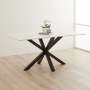 Spider 160cm White Sintered Stone Ceramic Dining Table with Black Legs – 6 Seater