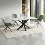 Spider 160cm White Sintered Stone Ceramic Dining Table with Black Legs – 6 Seater