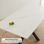 Spider 160cm White Sintered Stone Ceramic Dining Table with Black Legs – 6 Seater