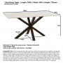 Spider 160cm White Sintered Stone Ceramic Dining Table with Black Legs – 6 Seater