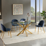 Spider 180cm Glass Dining Table with Gold Legs – 6 to 8 Seater