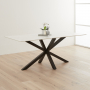 Spider 180cm White Sintered Stone Ceramic Dining Table with Black Legs – 6 to 8 Seater