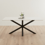 Spider 180cm White Sintered Stone Ceramic Dining Table with Black Legs – 6 to 8 Seater