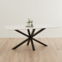 Spider 180cm White Sintered Stone Ceramic Dining Table with Black Legs – 6 to 8 Seater