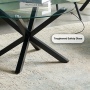 Spider Round Glass Coffee Table with Black Legs