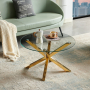 Spider Round Glass Coffee Table with Gold Legs