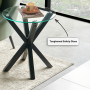 Spider Round Glass Side Lamp Table with Black Legs 