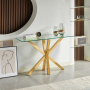 Spider Glass Console Hall Table with Gold Legs