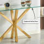 Spider Glass Console Hall Table with Gold Legs