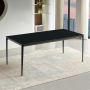 Modern 160cm Black Sintered Stone Ceramic Dining Table – 6 Seater