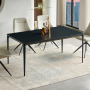 Modern 160cm Black Sintered Stone Ceramic Dining Table – 6 Seater