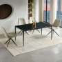 Modern 160cm Black Sintered Stone Ceramic Dining Table – 6 Seater