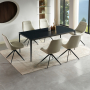 Modern 160cm Black Sintered Stone Ceramic Dining Table – 6 Seater