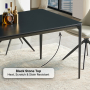 Modern 160cm Black Sintered Stone Ceramic Dining Table – 6 Seater