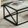 Monza Glass Coffee Table with Black Cross Frame