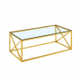 Monza Glass Coffee Table with Gold Stainless Steel Cross Frame