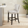 Boudoir Grey Velvet Bar Stool with Black Legs