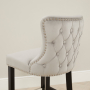 Boudoir Grey Velvet Bar Stool with Black Legs