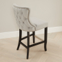 Boudoir Grey Velvet Bar Stool with Black Legs