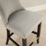 Boudoir Grey Velvet Bar Stool with Black Legs