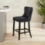 Boudoir Black Velvet Bar Stool with Black Legs