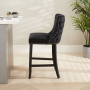 Boudoir Black Velvet Bar Stool with Black Legs