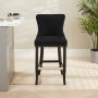 Boudoir Black Velvet Bar Stool with Black Legs