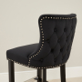 Boudoir Black Velvet Bar Stool with Black Legs