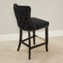 Boudoir Black Velvet Bar Stool with Black Legs