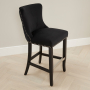 Boudoir Black Velvet Bar Stool with Black Legs