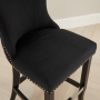 Boudoir Black Velvet Bar Stool with Black Legs