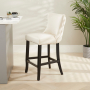 Boudoir Champagne Velvet Bar Stool with Black Legs