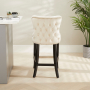 Boudoir Champagne Velvet Bar Stool with Black Legs