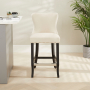 Boudoir Champagne Velvet Bar Stool with Black Legs