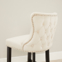 Boudoir Champagne Velvet Bar Stool with Black Legs