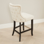 Boudoir Champagne Velvet Bar Stool with Black Legs