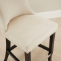 Boudoir Champagne Velvet Bar Stool with Black Legs