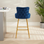 Amore Blue Velvet Bar Stool with Gold Legs