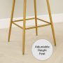 Amore Blue Velvet Bar Stool with Gold Legs