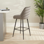 Savoy Storm Grey Velvet Bar Stool with Black Legs